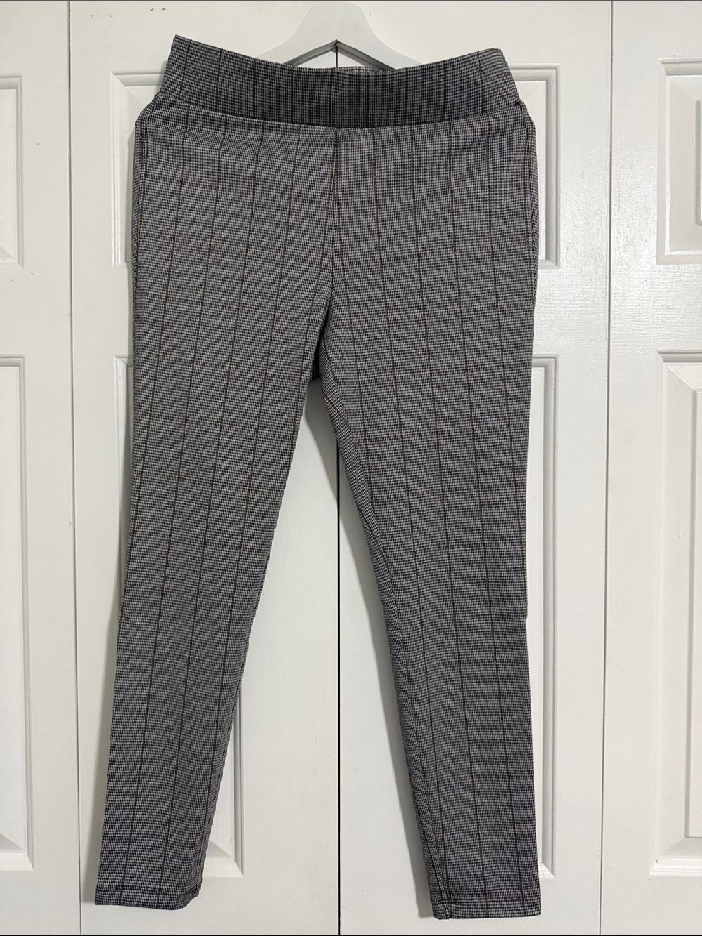 Classic Gray Pinstripe Slim Pants - Women's